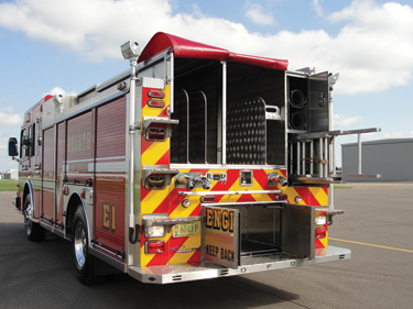 enclosed ladders is on the beam at waist to chest height. 