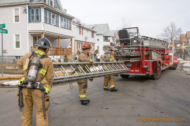 When ladders are stored flat and are intended to be carried by one beam, they must be rotated 90 degrees when removing and replacing on the apparatus.