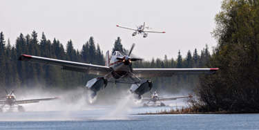 The Fire Boss has an 800-gallon tank and can scoop up nearly a tankful of water without landing in a 15-second pass over a body of water