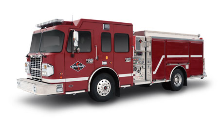 8 A typical Spartan ER Legend Series pumper mounted on Spartan’s own custom cab and chassis. Its Web site also lists stock pumpers and aerials. (Photo courtesy of Spartan ER