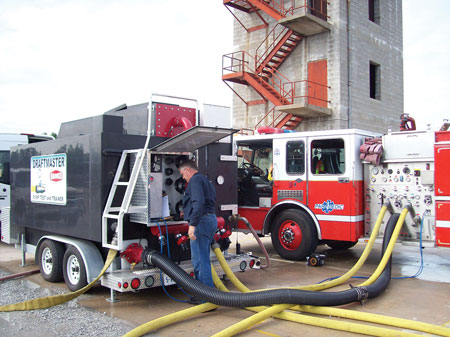 6 The Lincoln (NE) Fire Department had Danko Emergency Equipment Co. test the pump on this paramedic engine built on a custom chassis. (Photo courtesy of Danko Emergency Equipment Co