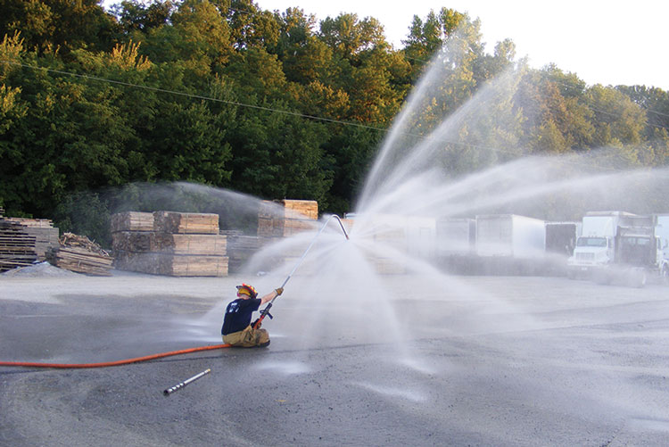 9 Flowing between 150 and 180 gpm, the A-FAST 2 nozzle gives a 360-degree pattern and is used from the exterior to attack attic fires. (Photo courtesy of A-FAST Inc