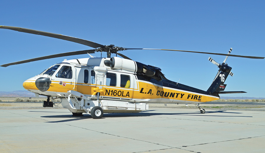 Current Sikorsky S-70A Fire Hawk with 1,000-gallon belly tank.