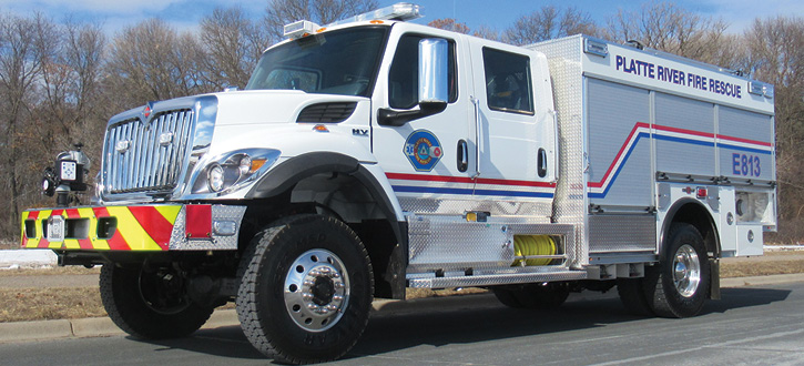 Rosenbauer built this Type 3 wildland pumper for the Platte River (CO) Power Authority that carries a Rosenbauer NH-55 1,250-gpm pump and a FoamPro 2002 foam system.