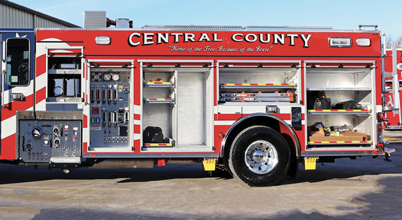 The driver’s side with the compartment layout and PUC pump panel.