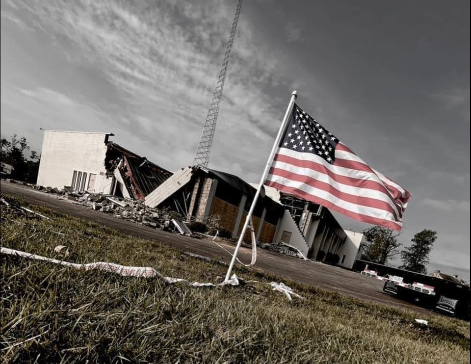 Goshen Fire Station 18 after tornado damage in 2022. (Source: Goshen Township Fire & EMS Station 18 Facebook page)