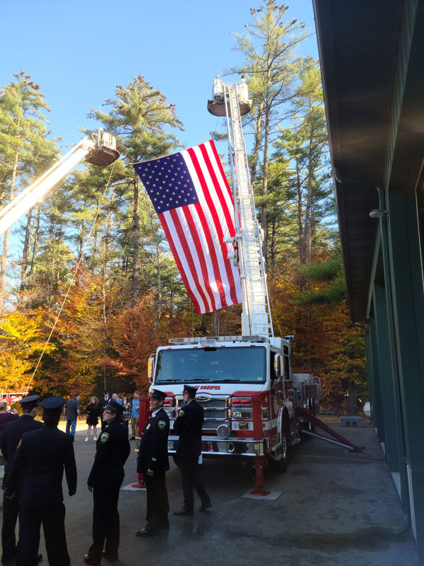 West Ossipee Fire Rescue's new tower ladder. (Source: Center Ossipee Fire Rescue Facebook page)