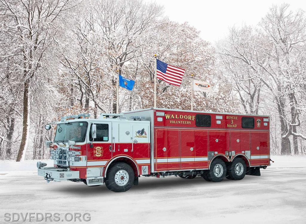 The new Rescue Squad 6 will be similar to this Waldorf VFD, Rescue Squad 3 (Source: Second District Volunteer Fire Department and Rescue Squad)