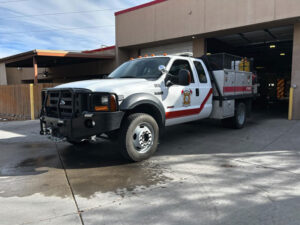 Brush 3 is a 2006 F550 that is assigned to the Wildland Division as a Type 5 brush truck. (Source: Albuquerque Fire Rescue Facebook page)