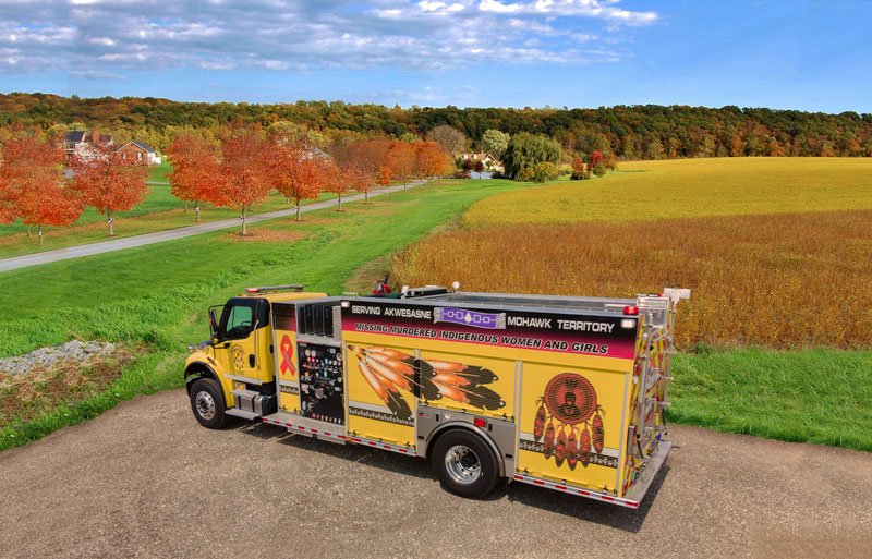 Fort Garry Fire Trucks built this pumper-tanker for Hogansburg Akwesasne (NY) Fire Department. (Photos courtesy of Fort Garry Fire Trucks)