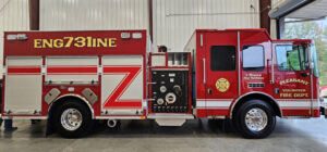 US Fire Apparatus built this pumper for Pleasant (PA) Volunteer Fire Department on an 1871 HME/US Fire Pump chassis and cab powered by a 450-horsepower Cummins L9 diesel engine and an Allison 3000 EVS automatic transmission. (Photos courtesy of US Fire Apparatus)