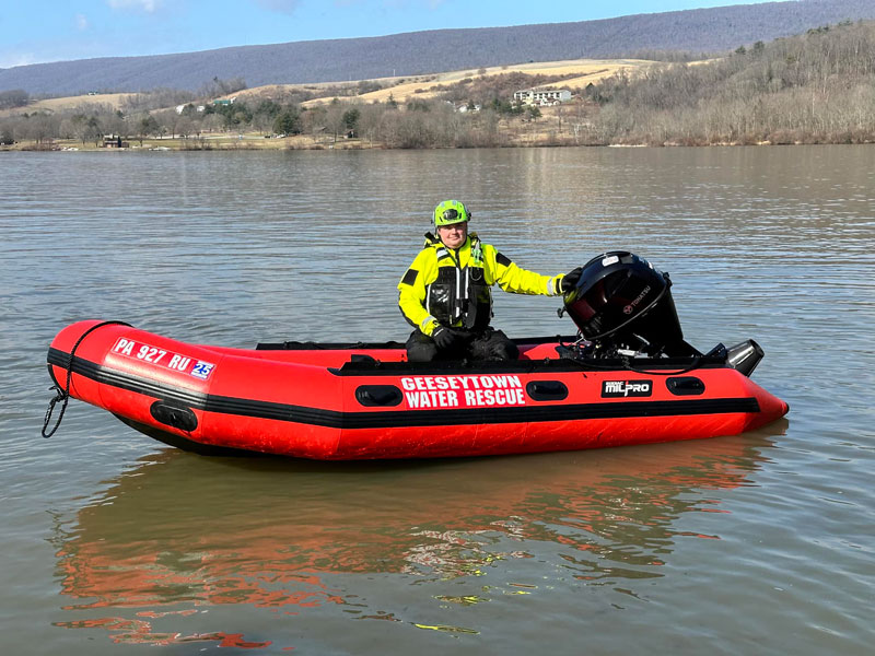 The department was able to purchase the boat through grant awards from the Pennsylvania Office of the State Fire Commissioner, Blair 9/11 Foundation, and Miele PA Skills. (Source: Geeseytown Community Fire Company Facebook page)