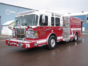 4 Guys Fire Trucks built this rescue-pumper on a Spartan Metro Star chassis and LFD cab with a 12-inch raised roof for the Pilot Knob Volunteer Fire Department. (Photos courtesy of 4 Guys Fire Trucks)