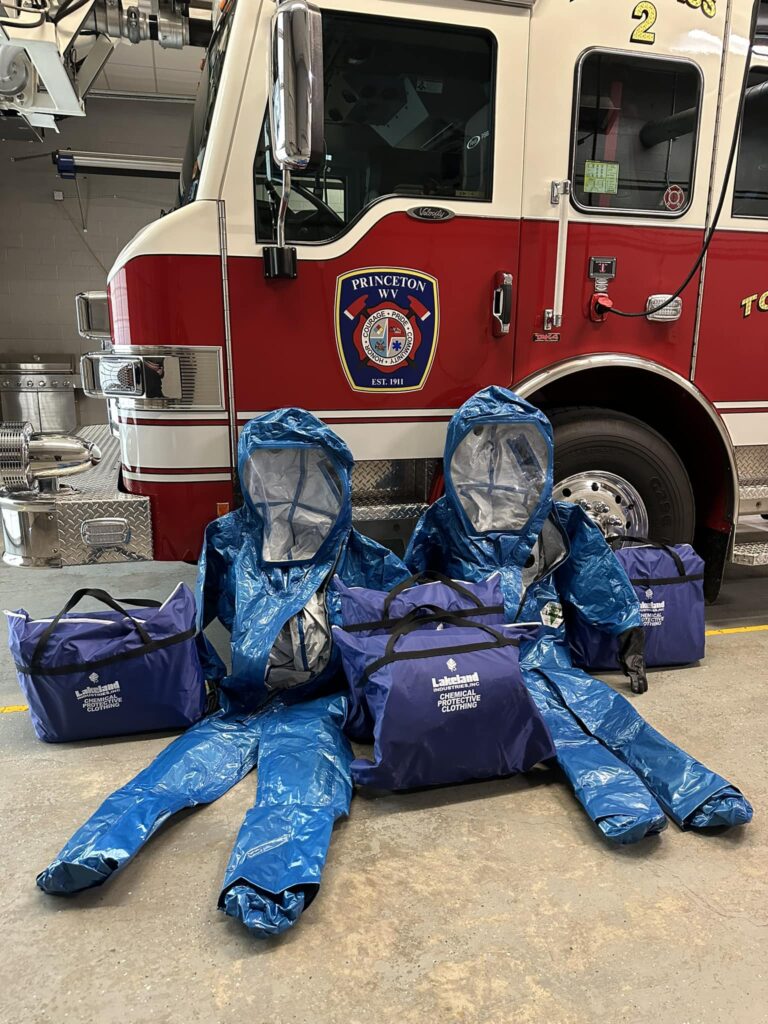 The Princeton Fire Department received a $4,000 grant from Delegate Joe Ellington for the purchase of six hazardous materials Level A suits. (Source: Princeton Fire Department Facebook page)