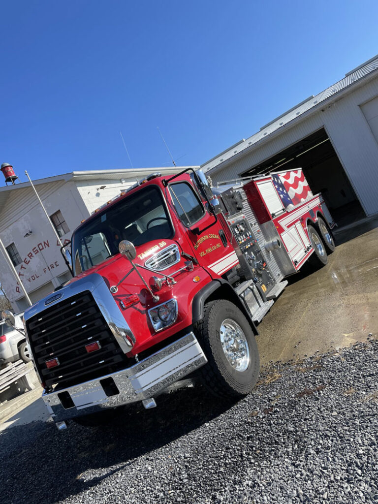 Patterson Creek Tanker 35 is mounted on a Frieghtliner 108SD Chassis. (Photos courtesy of Patterson Creek Fire Department)