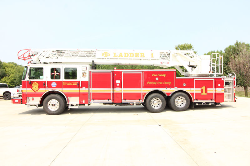 Indianapolis (IN) Fire Department recently got two more Pierce Manufacturing 105-foot Ascendant aerial ladders to add to its Pierce truck fleet. (Photos courtesy of MacQueen Emergency Group)