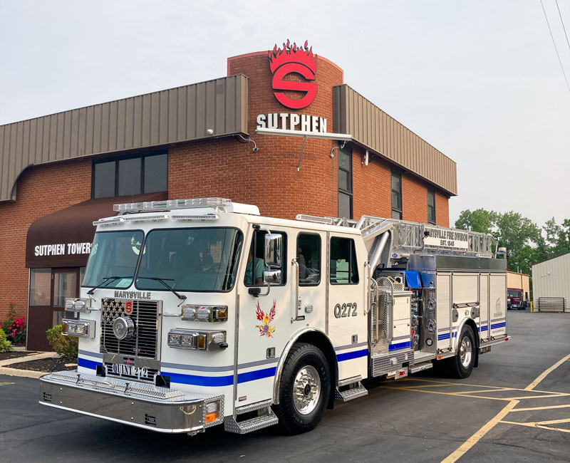 Marysville (OH) FD Gets Sutphen 75-Foot Aerial Ladder Quint