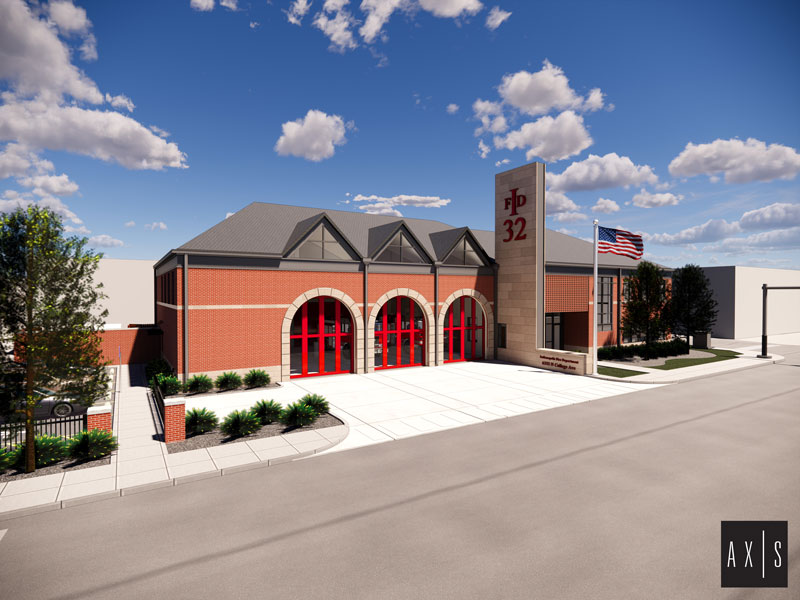 Rendering of the new Indianapolis Fire Station 32. (Source: Indianapolis Fire Department)