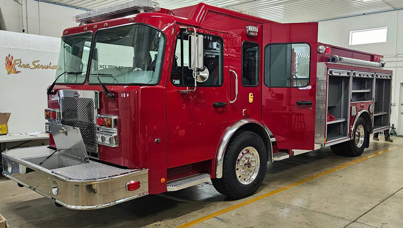 The new apparatus will replace the current engine, which will be 30 years old in a few months. Current Engine 41, a 1995 Pierce Saber, will move to reserve status. (Source: Edinburgh Fire and Rescue Facebook page)