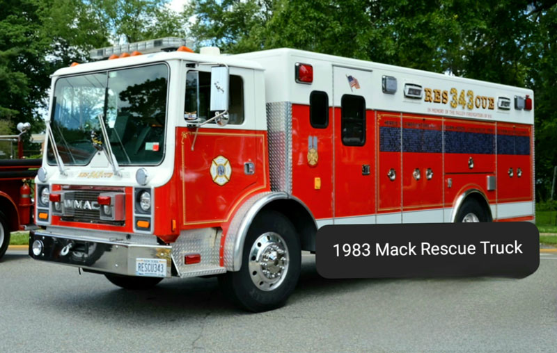 Rescue 343 traveled the farthest distance. This rescue was originally built and served in Chappaqua, New York, as an engine while in service. Chappaqua converted it into a rescue and eventually was sold to its current owner.