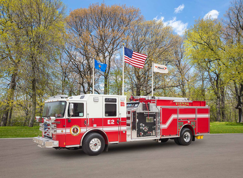 Vienna Volunteer Fire Department's new Pierce pumper. (Source: Pierce Manufacturing)