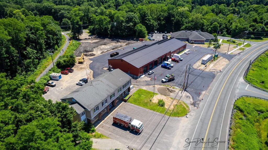 New drone pictures of the construction site posted on the department's Facebook show the structure and paving nearly finished. (Source: Sparrow Drone Aerial Services)