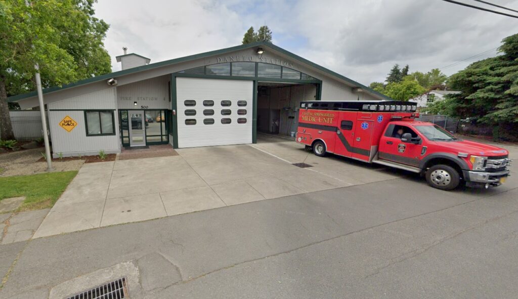 Just before 7:40 a.m., Eugene police were dispatched to assist Eugene Springfield Fire at the Danebo Station, at 500 Berntzen Road. (Google maps)