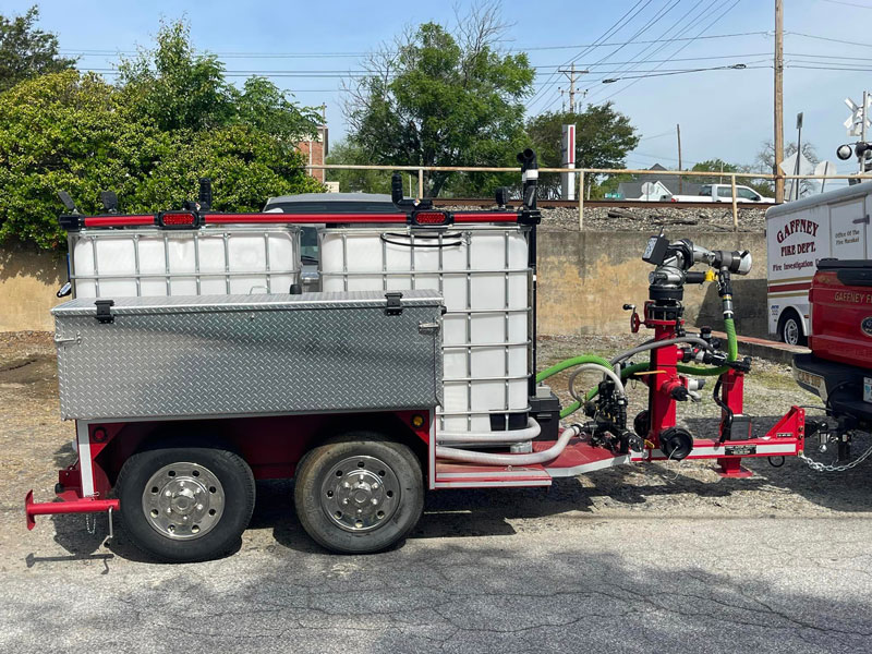 The department received a foam trailer that carries over 700 gallons of foam concentrate and will be used on hazardous material fires. (Source: Gaffney Fire Department Facebook page)