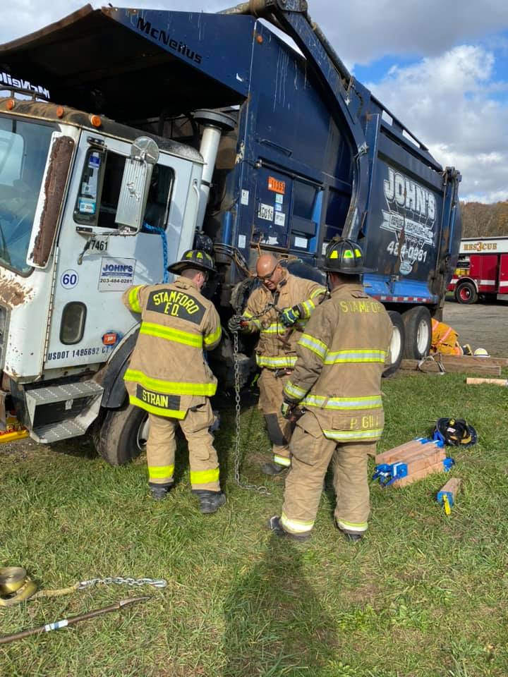 Stamford firefighters wearing turnout gear. (Source: Stamford Fire Department Facebook page)