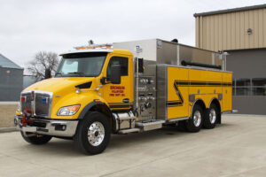 Toyne built this pumper-tanker-rescue on a Kenworth T480 chassis and two-door cab for the Bronson Volunteer Fire Department. (Photos courtesy of Toyne)