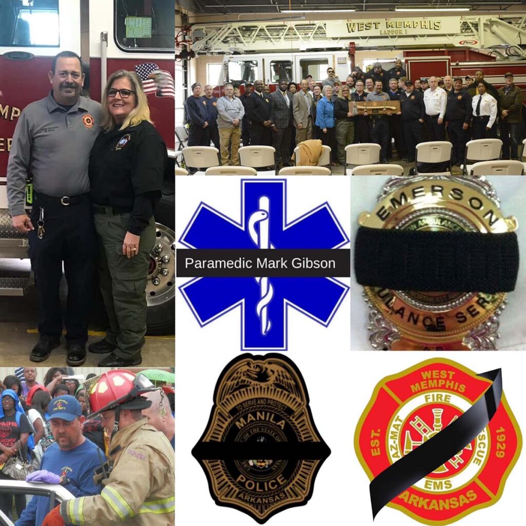 West Memphis Fire Department Facebook post about Paramedic Mark Gibson.