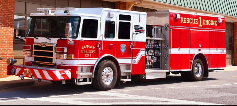 The Luray Fire Department's 2017 Pierce rescue pumper. (Photo by Steve Campbell/Luray Fire Department Facebook page)