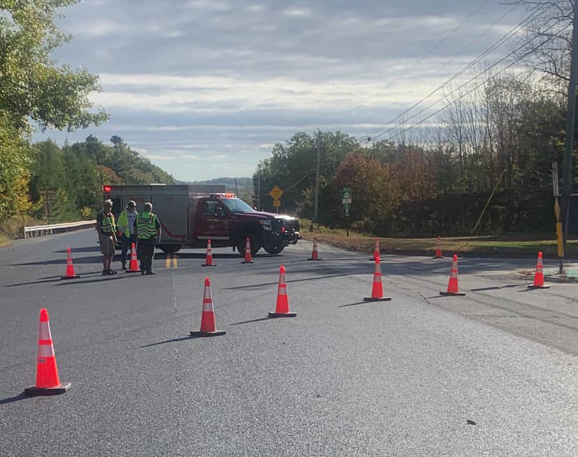 Five members of the fire department responded to an initial request to set up a landing zone for a very serious car vs. pedestrian accident in the construction zone near the Orland/Ellsworth town line. (Source: Orland Fire Department Facebook page)