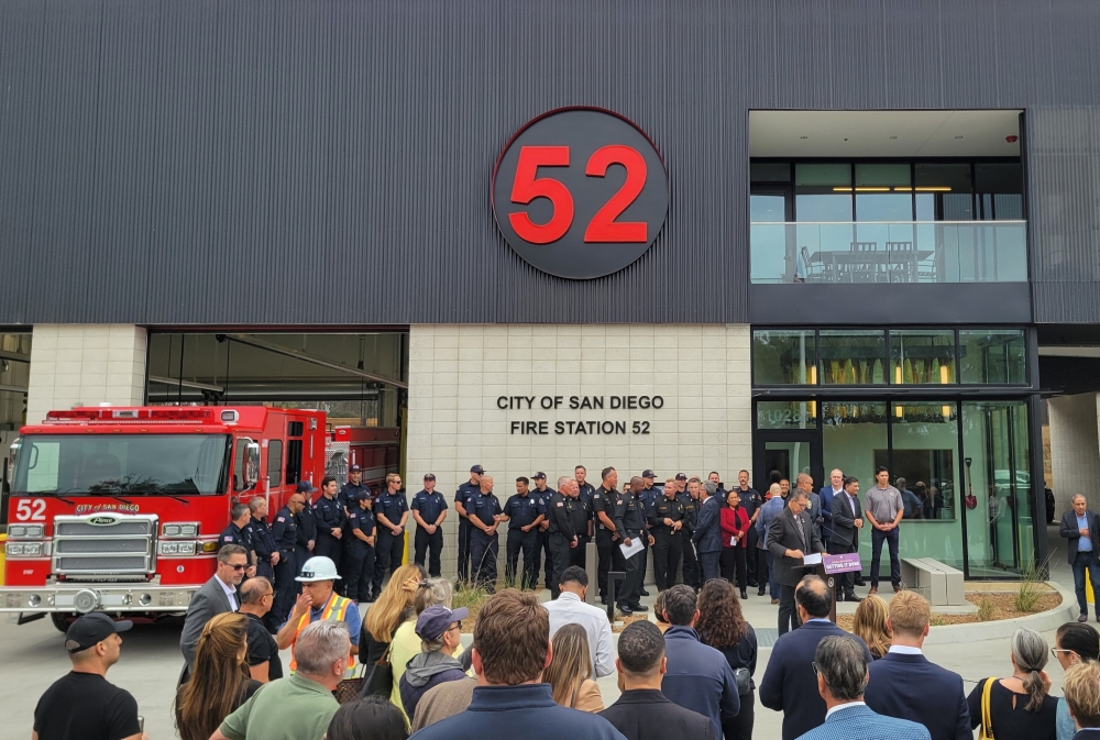 A Torrey Pines fire station — first envisioned more than a decade ago by city and university leaders — was officially opened on Thursday and will be home to the city’s first electric fire apparatus. (Source: City of San Diego)